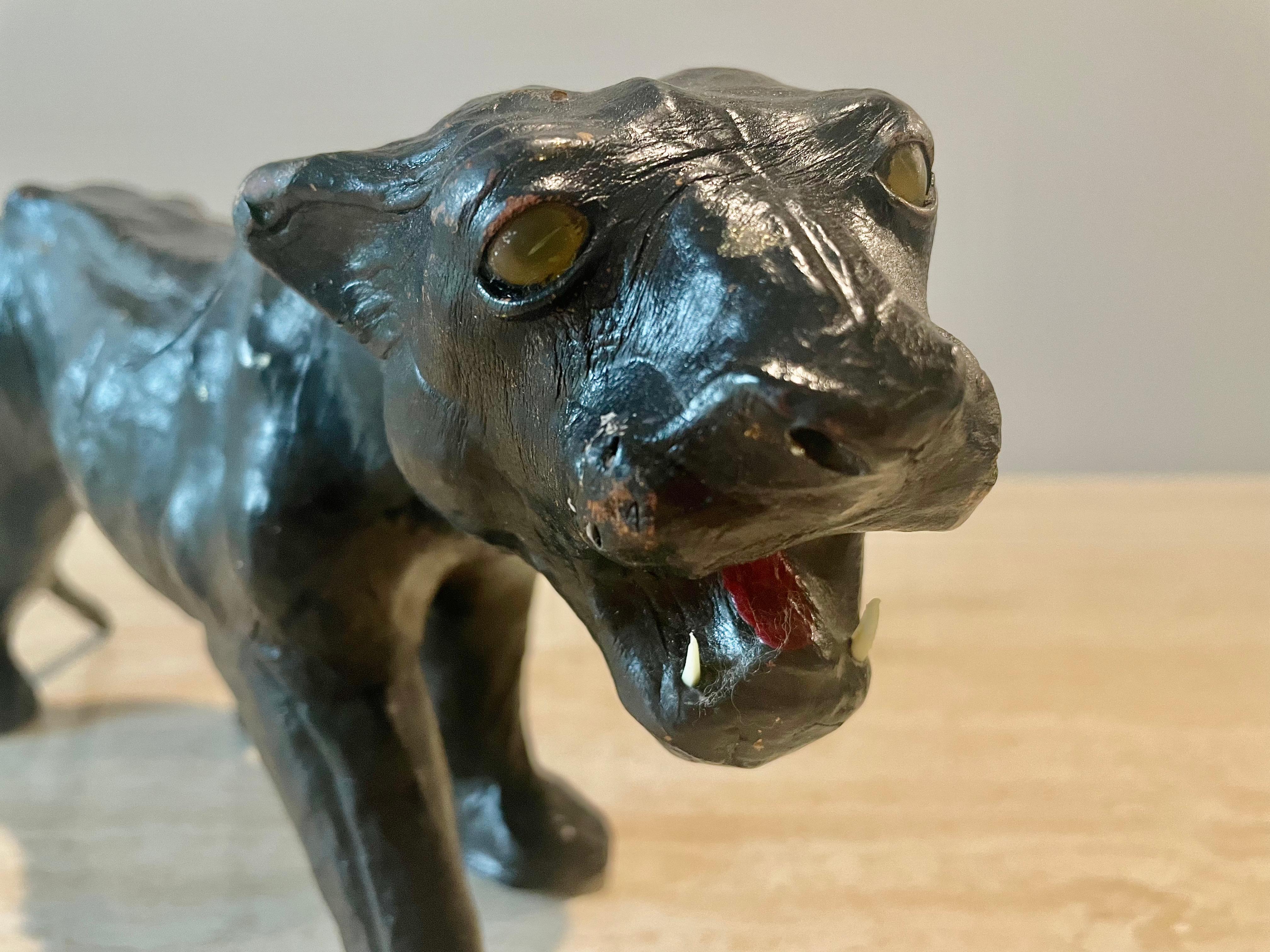 Leather Panther Sculpture For Sale 1