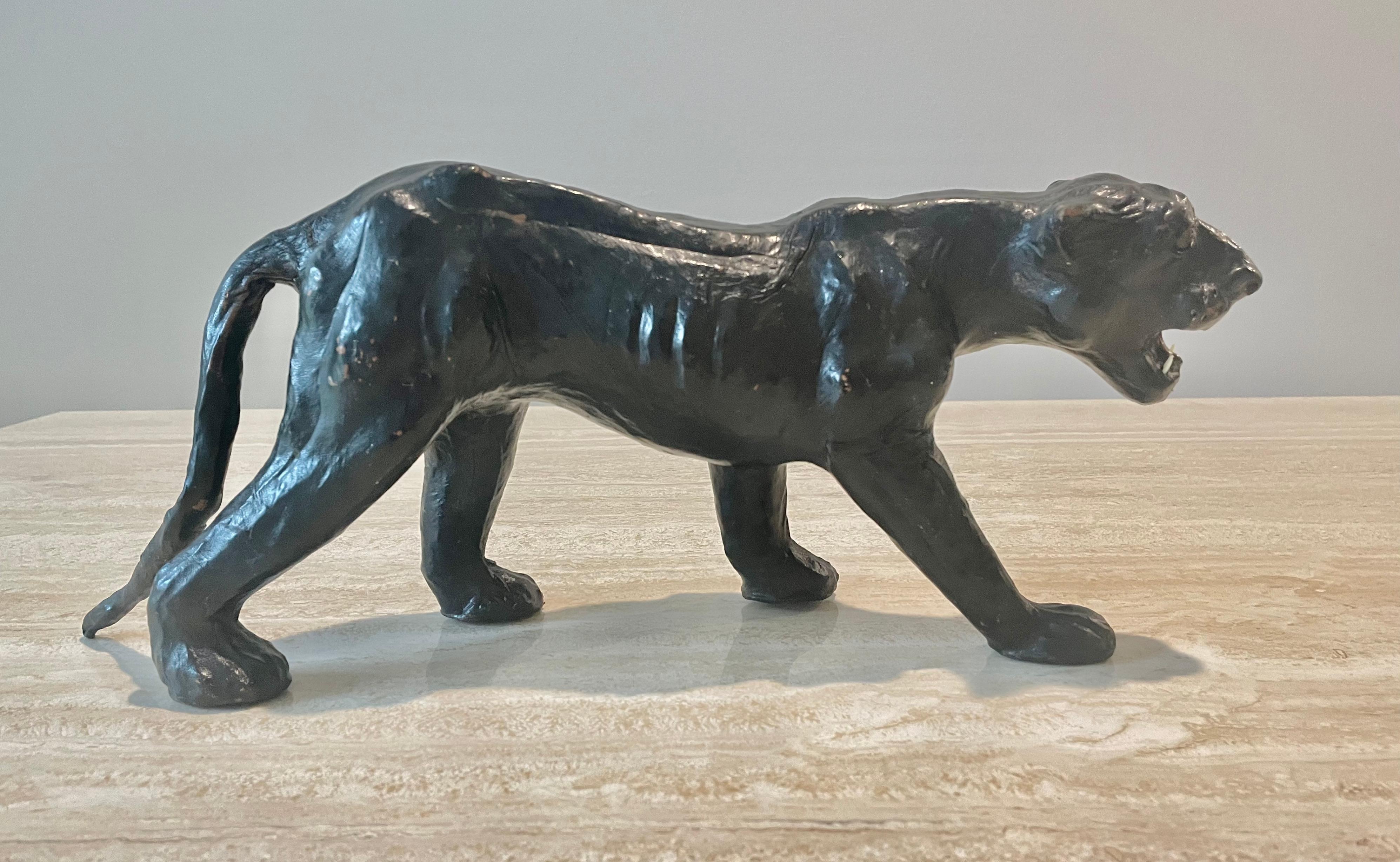 Leather Panther Sculpture For Sale 3