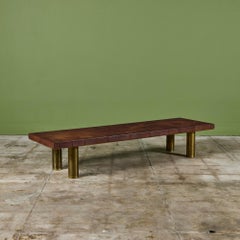 Bert England Leather Patchwork Coffee Table for Johnson Furniture