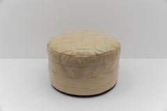 Leather Patchwork Pouf from De Sede, Switzerland, 1960s