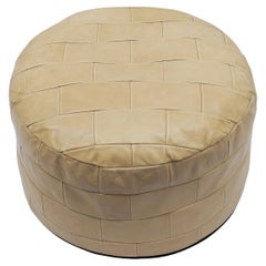 Leather Patchwork Pouf from De Sede, Switzerland, 1960s