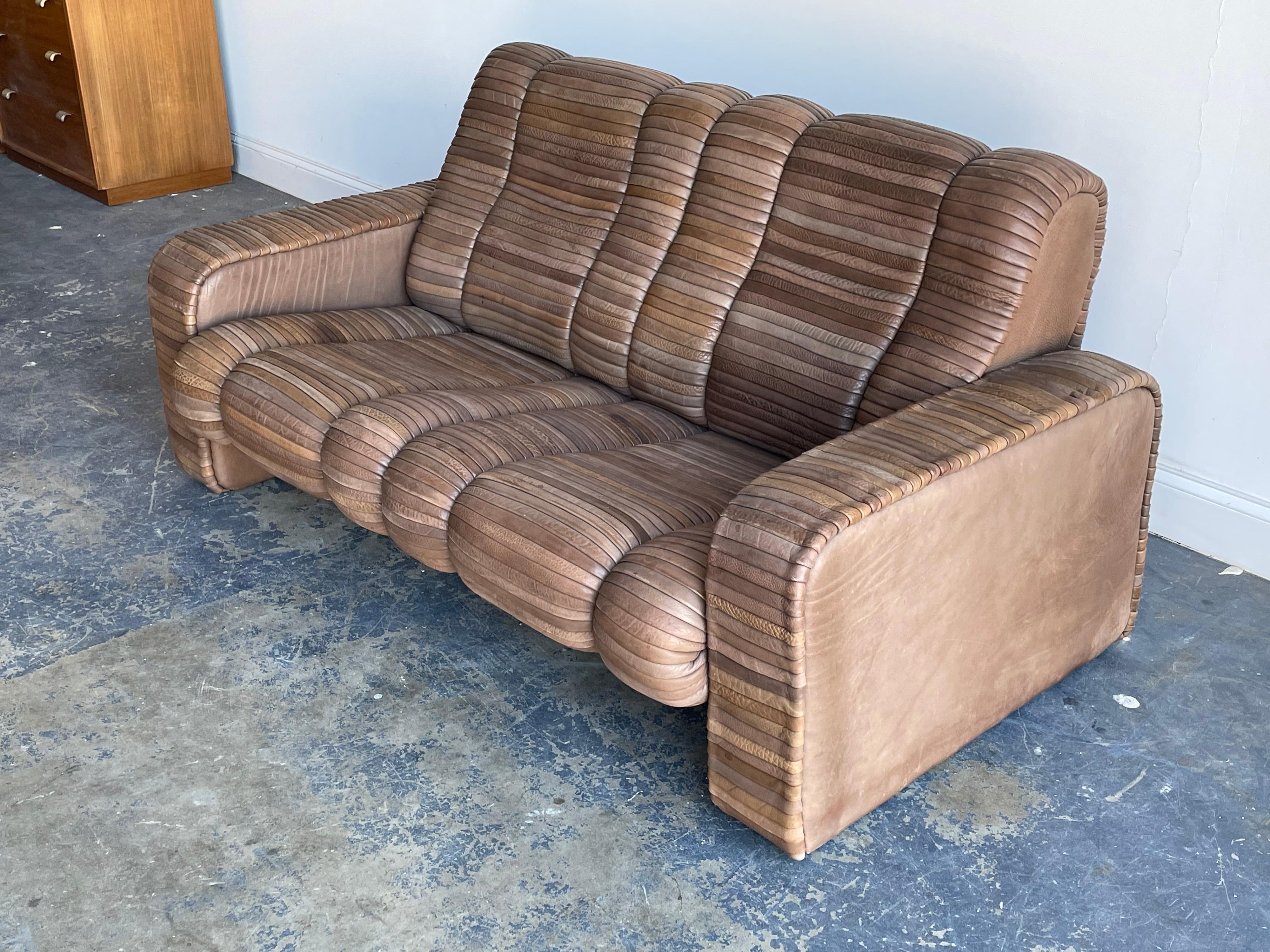 Swiss Leather Patchwork Sofa by Ernst Lüthy, Founder of De Sede, Switzerland, 1960's