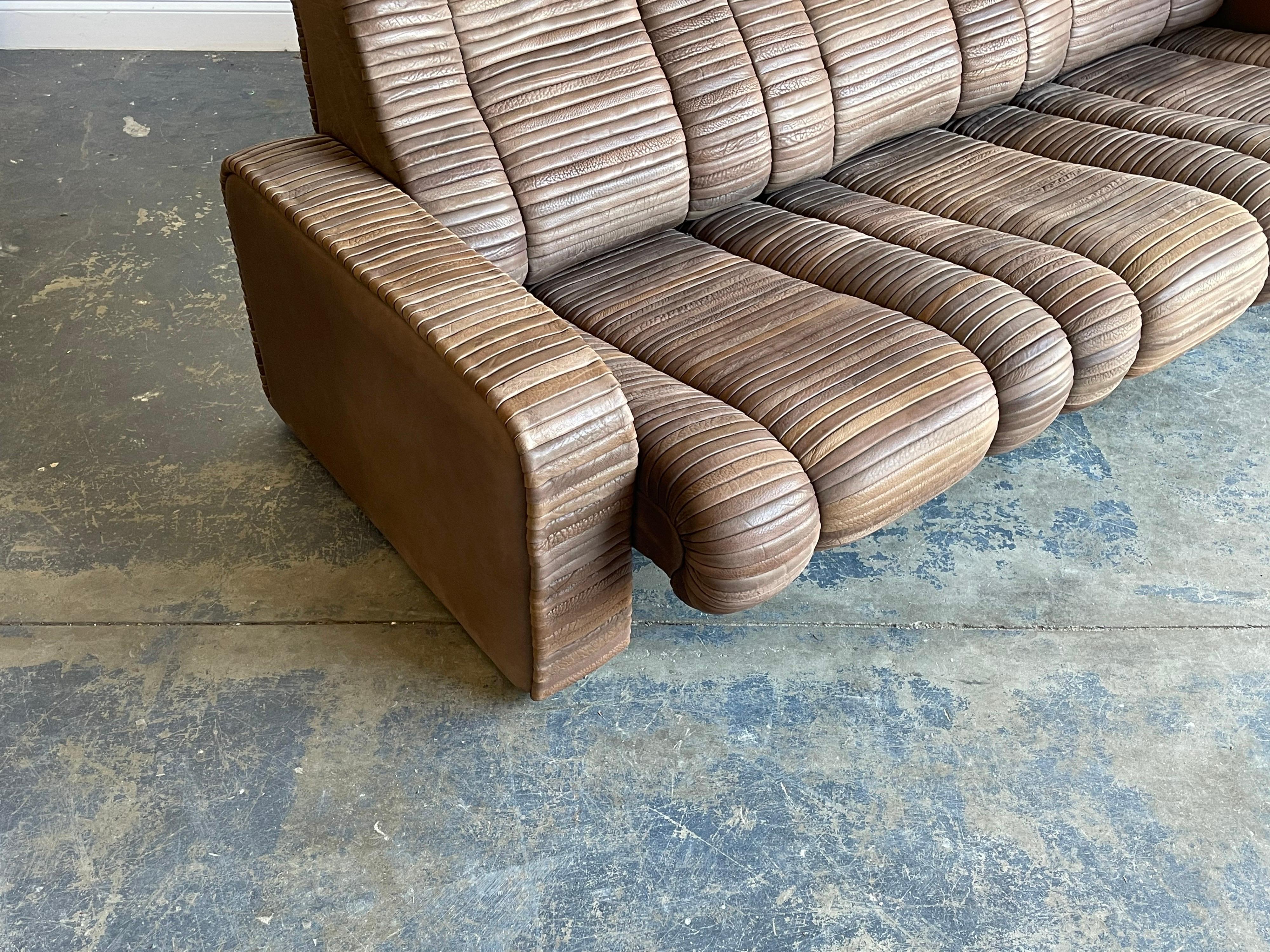 Leather Patchwork Sofa by Ernst Lüthy, Founder of De Sede, Switzerland, 1960's In Good Condition In St.Petersburg, FL