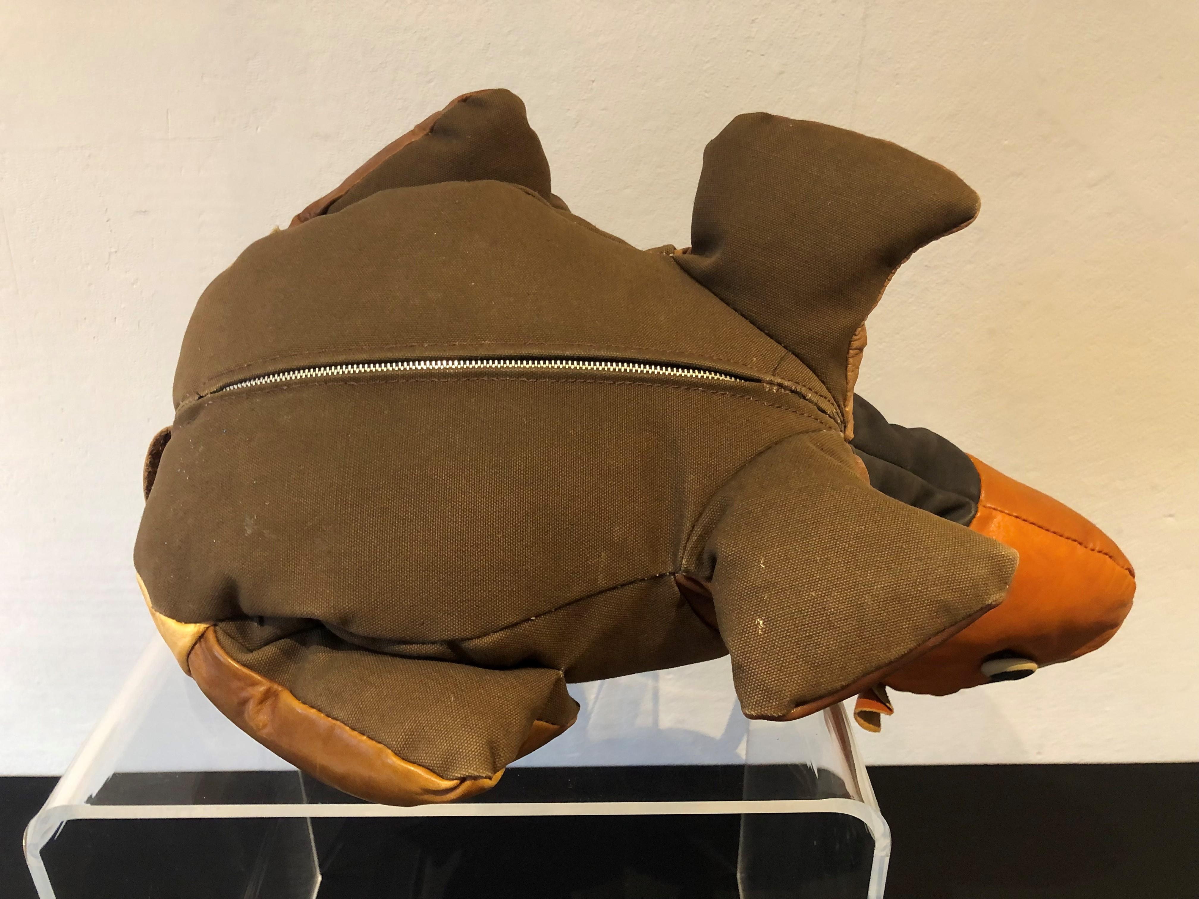 Leather Patchwork Turtle Pillow For Sale 5
