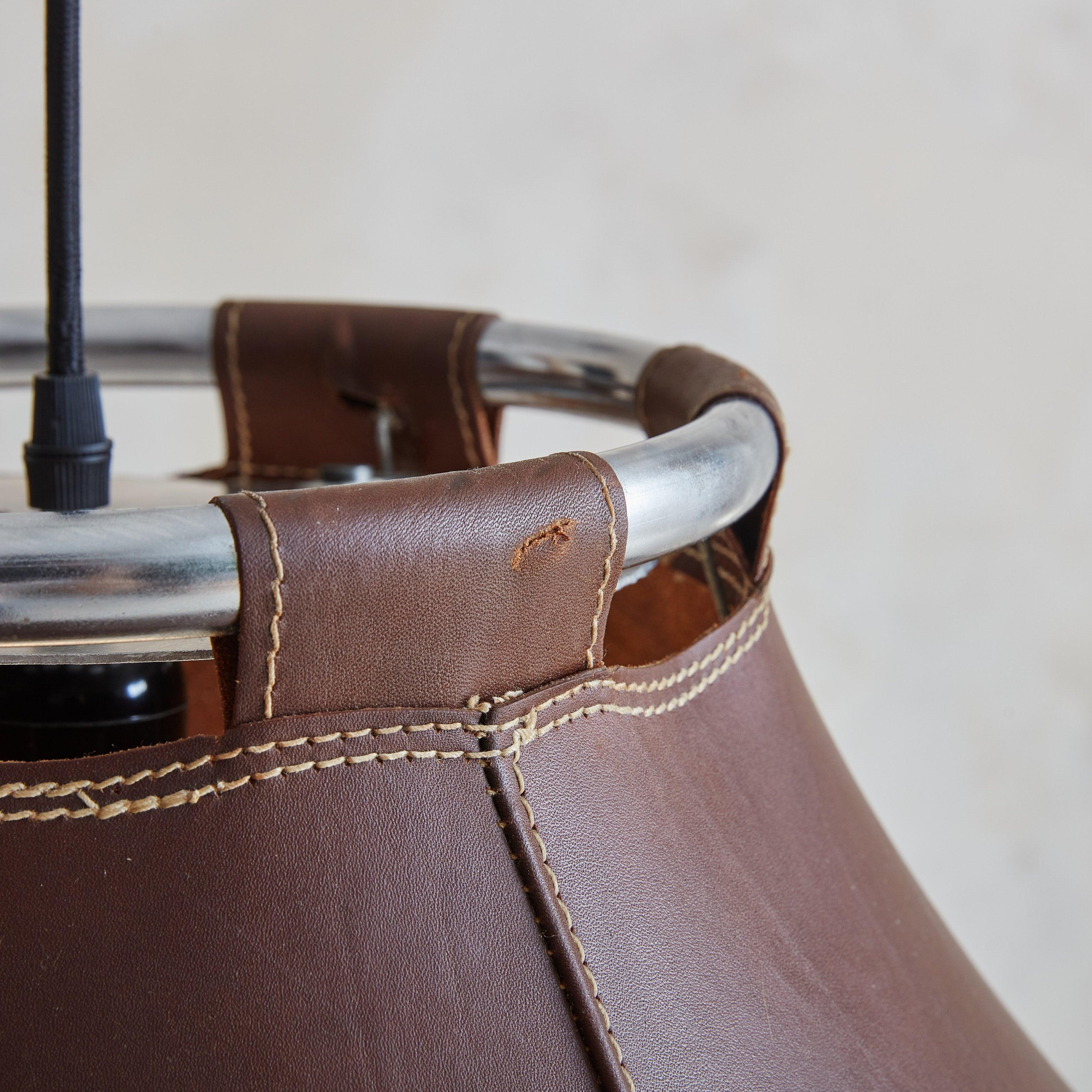 Swedish Leather Pendant Light, 