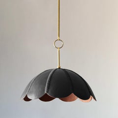 Leather Pendant Light in Black, Capa ii, Talabartero Collection Saddle Lamp