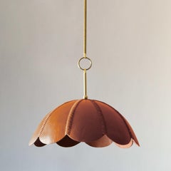 Leather Pendant Light in Camel, Capa II, Talabartero Collection Saddle Lamp