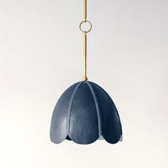 Leather Pendant Light in Cobalt, Doma, Talabartero Collection Saddle Lamp
