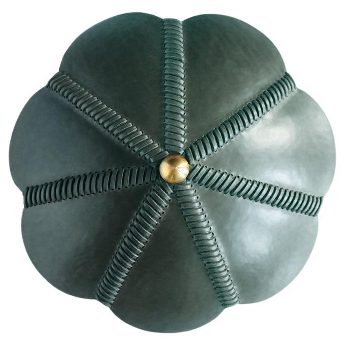 Leather Sconce Light in Emerald Green, Noma, Talabartero Collection Saddle Lamp