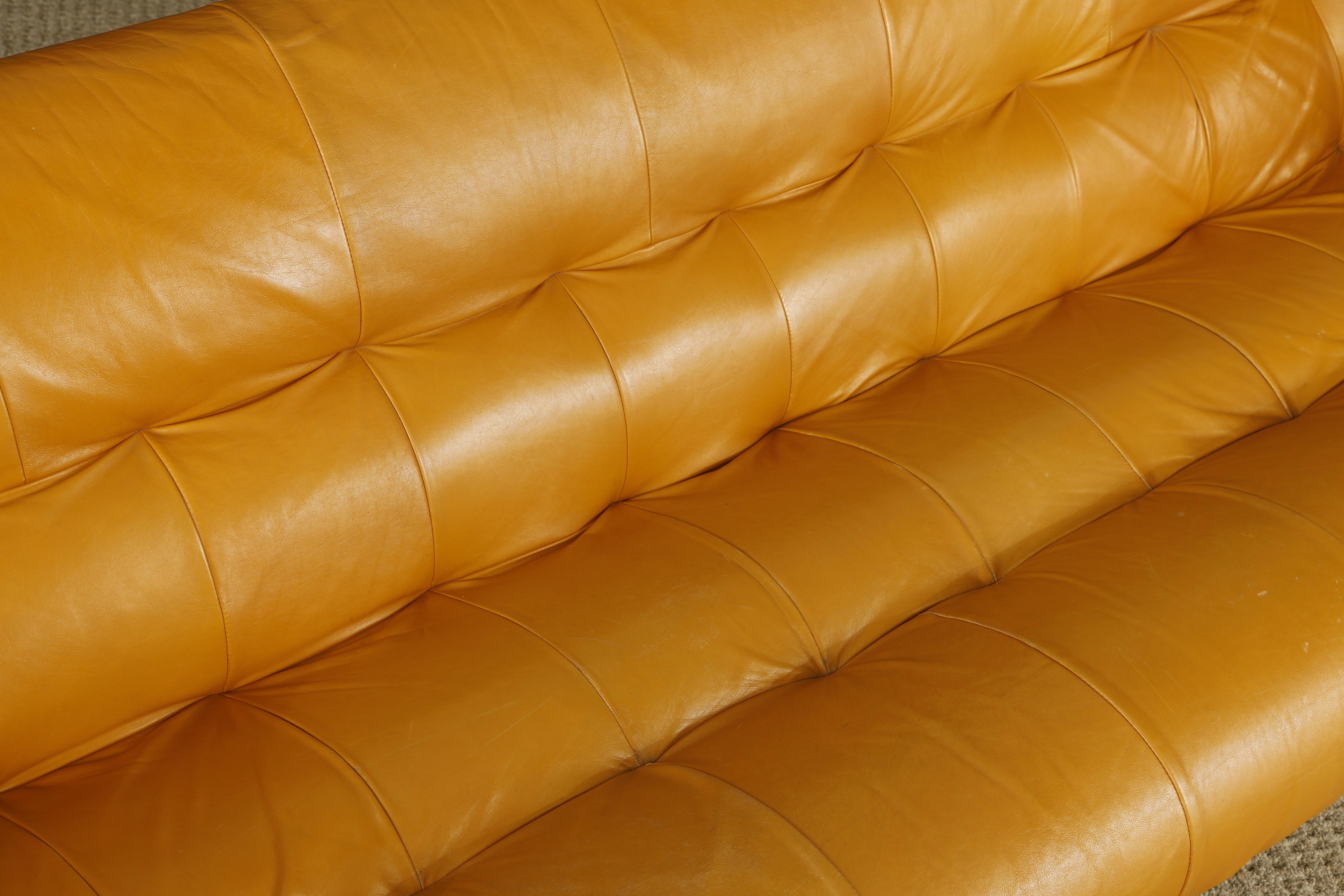 Leather Percival Lafer 'MP-97' Rosewood Three-Seat Sofa, Brazil, c. 1970, Signed For Sale 5