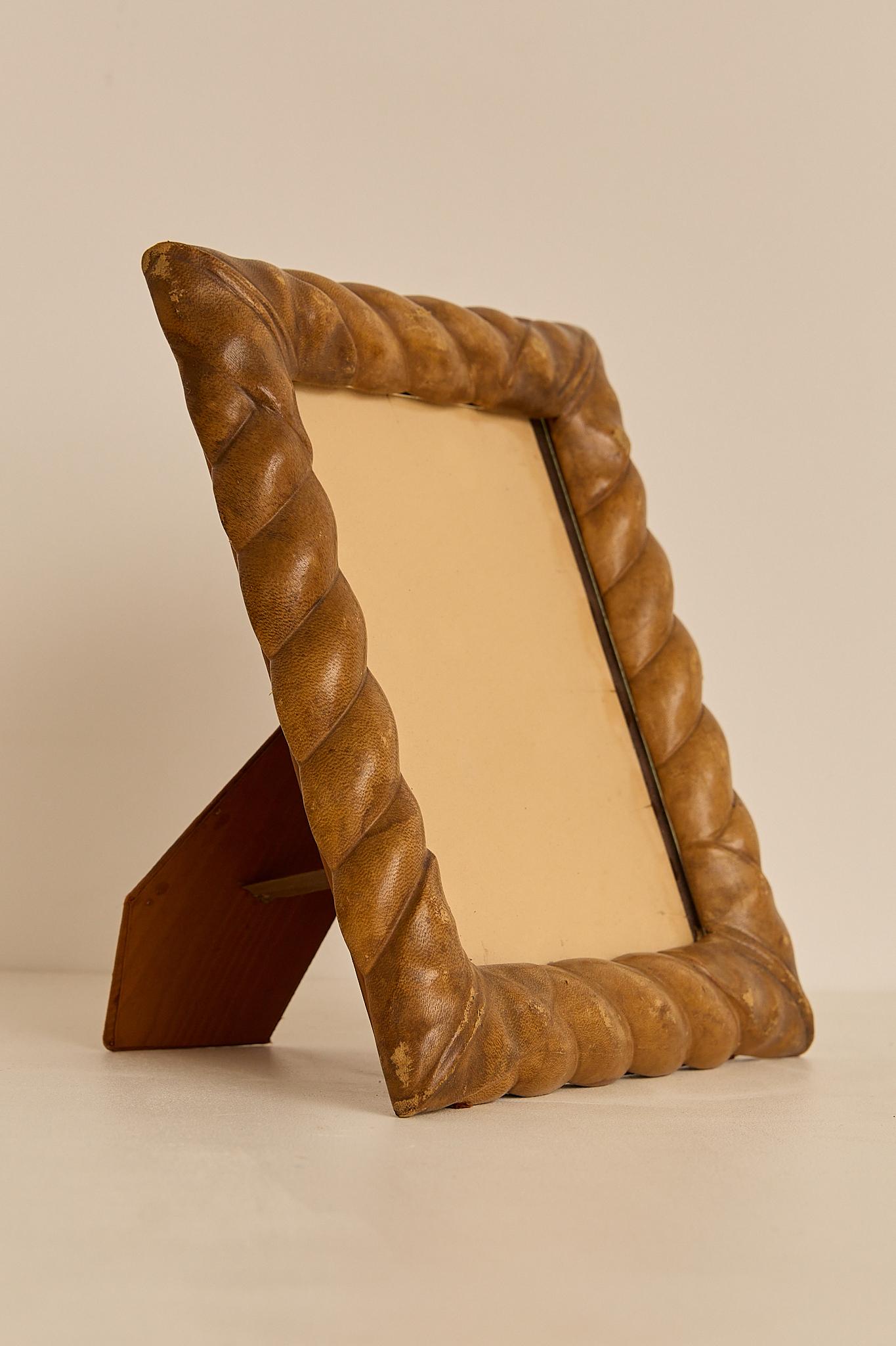 italien Cadre photo en cuir en vente