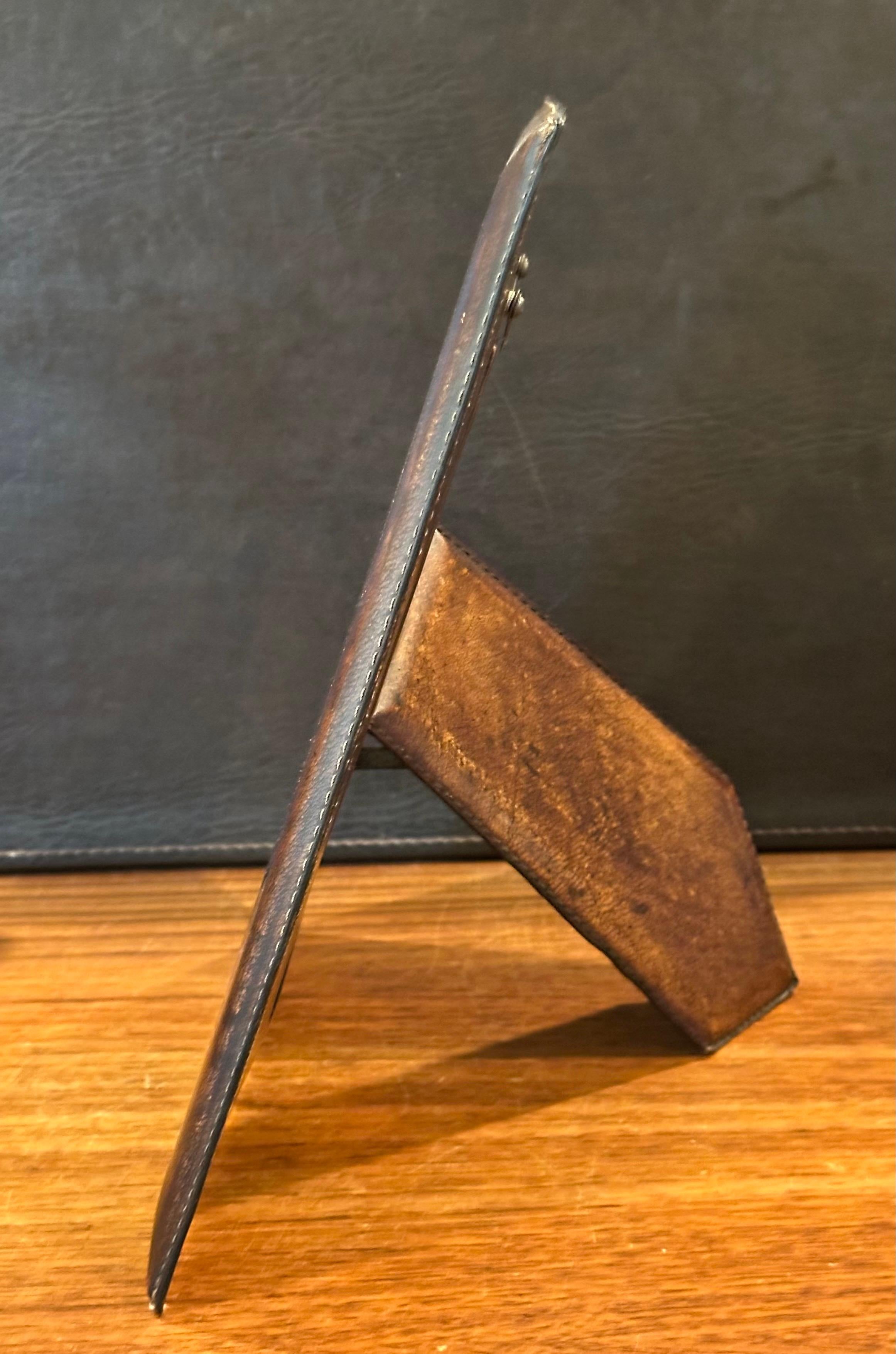 Leather Picture Frame in the Style of Ralph Lauren For Sale 5