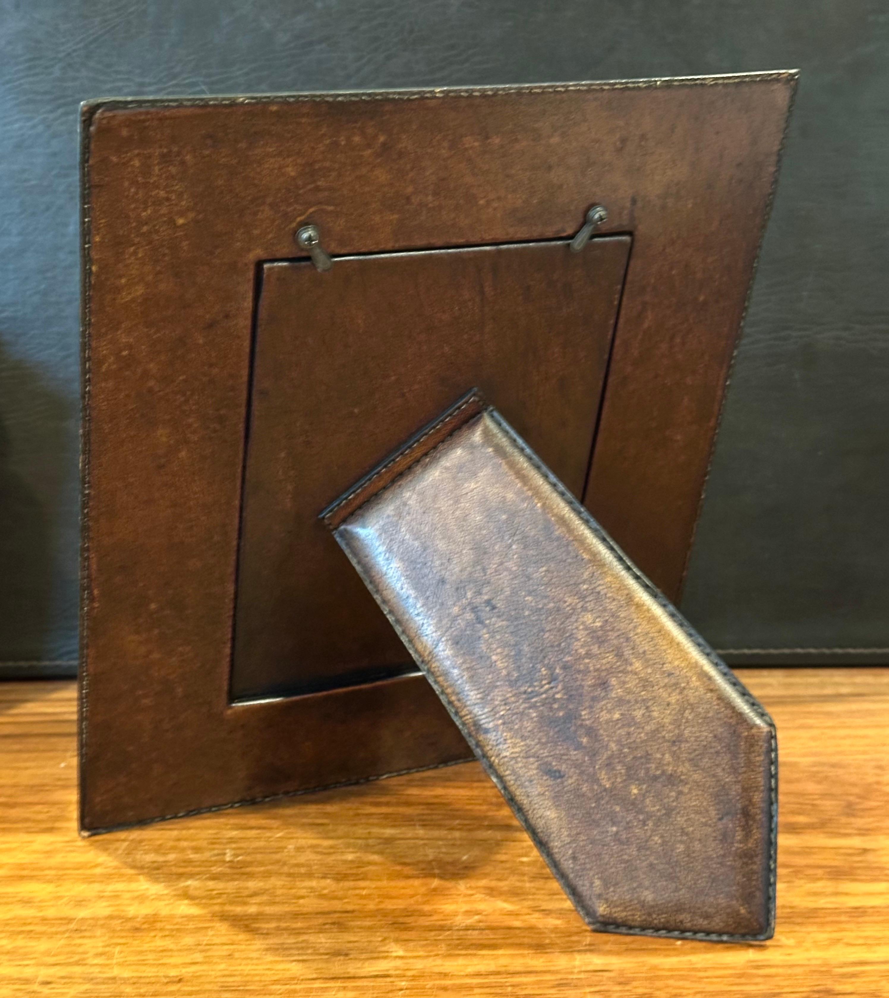 Leather Picture Frame in the Style of Ralph Lauren For Sale 7