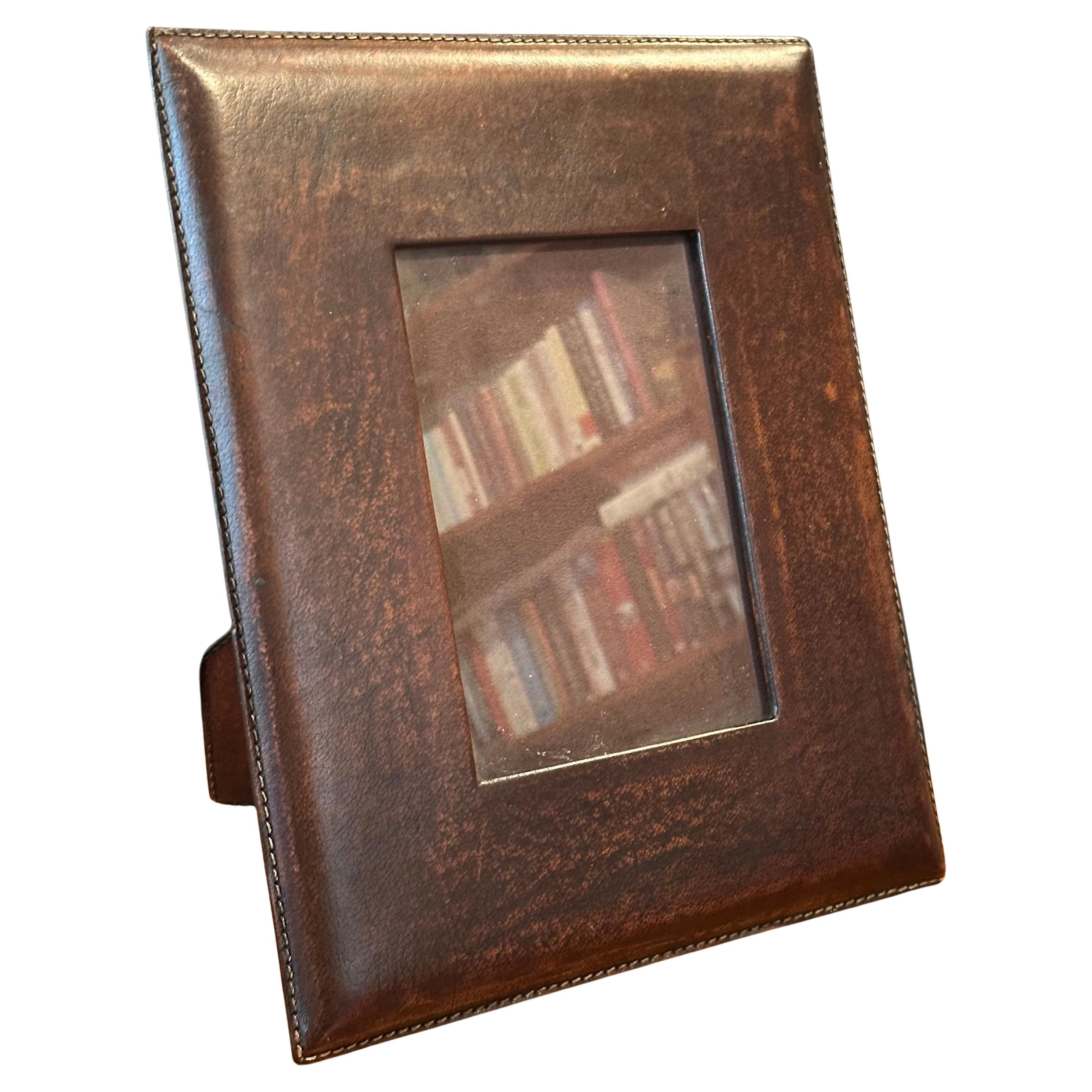 Leather Picture Frame in the Style of Ralph Lauren For Sale 8