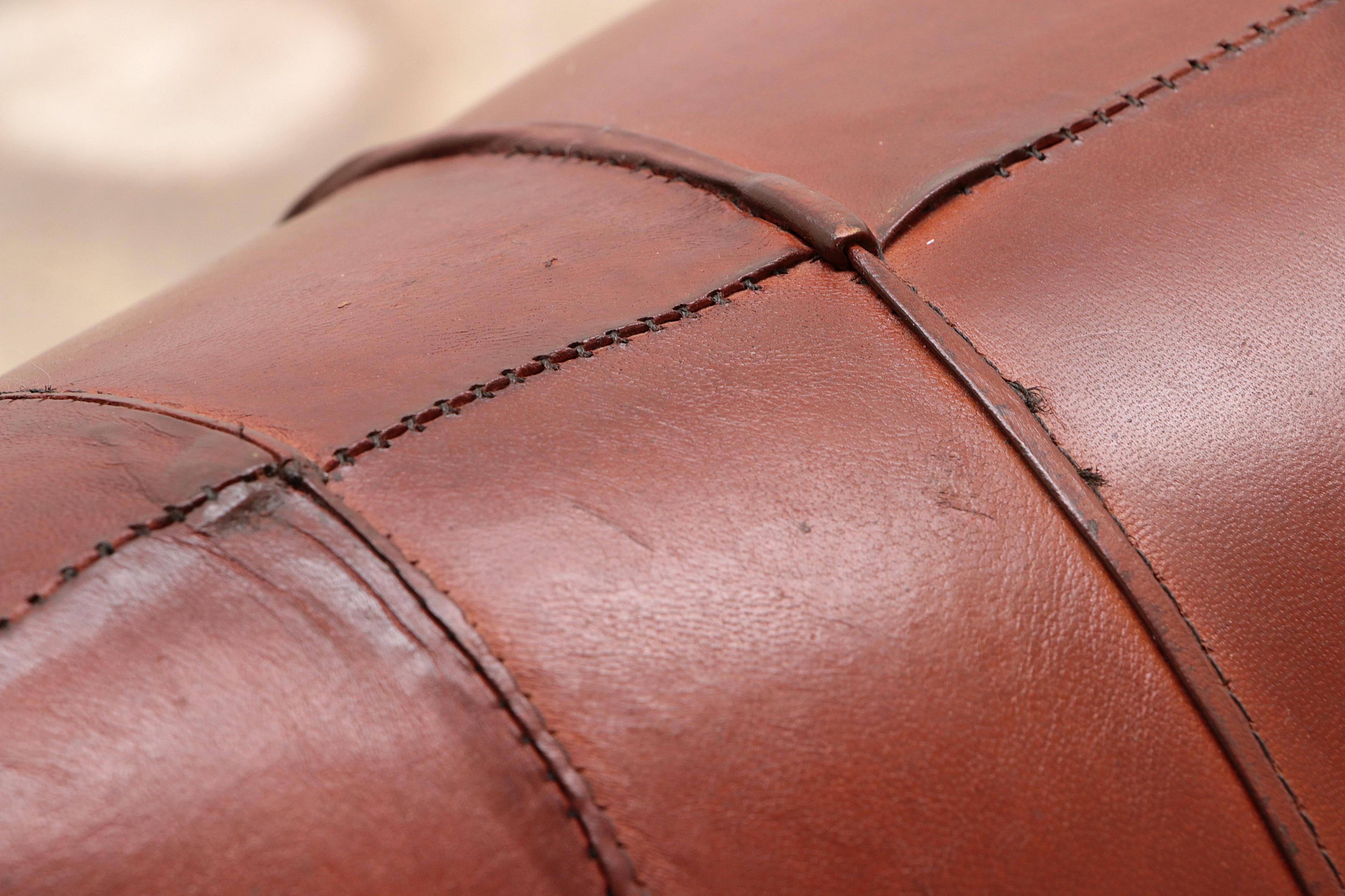 Leather Pig in the Style of Dimitri Omersa Footstool, 1970 1