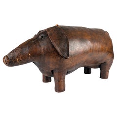 Leather Pig Ottoman by Dimitri Omersa, 1960s