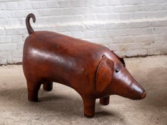 Ottomana Pig in pelle di Omersa, anni '40
