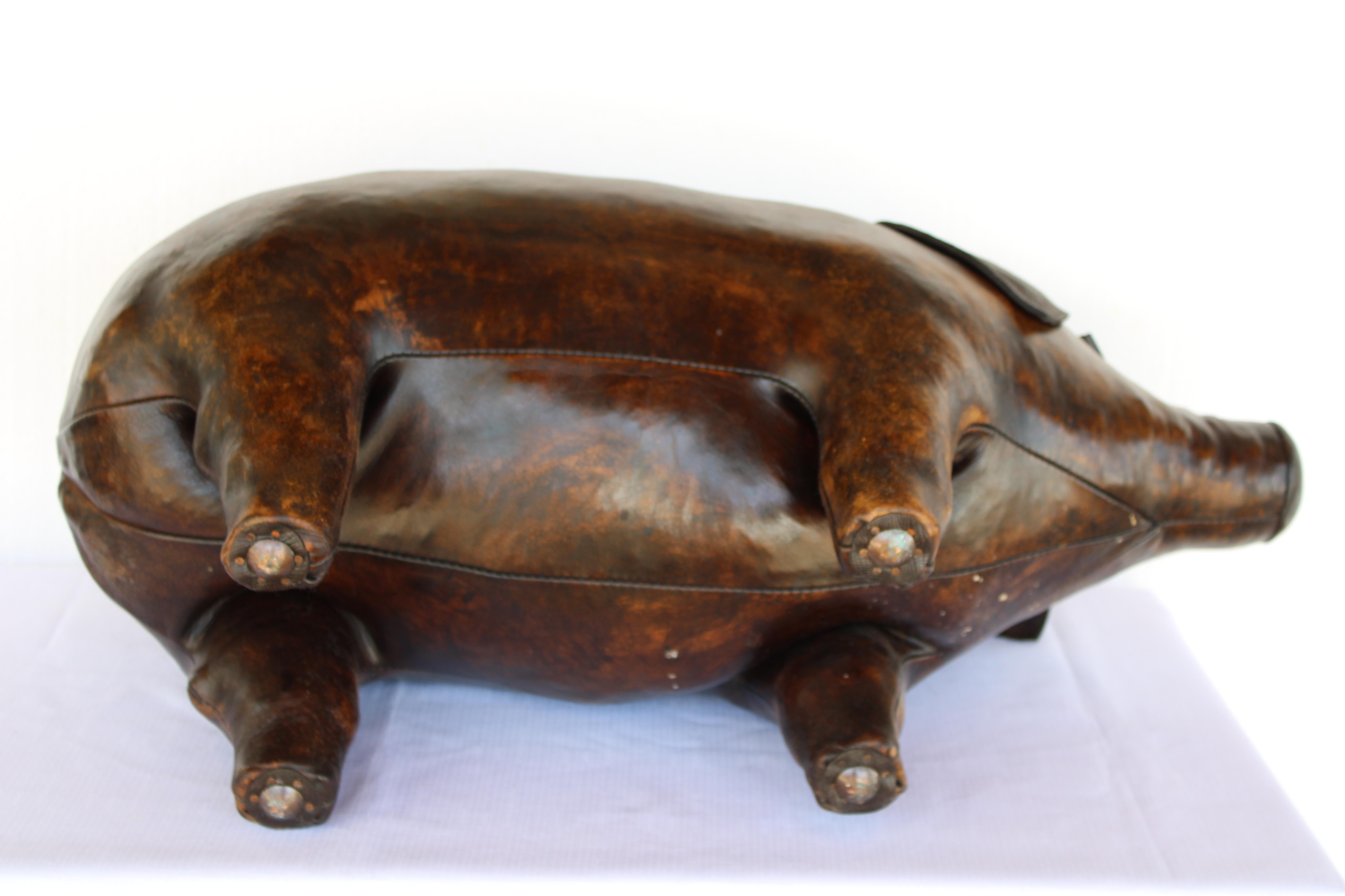Otomana de piel de cerdo finales del siglo XX en venta
