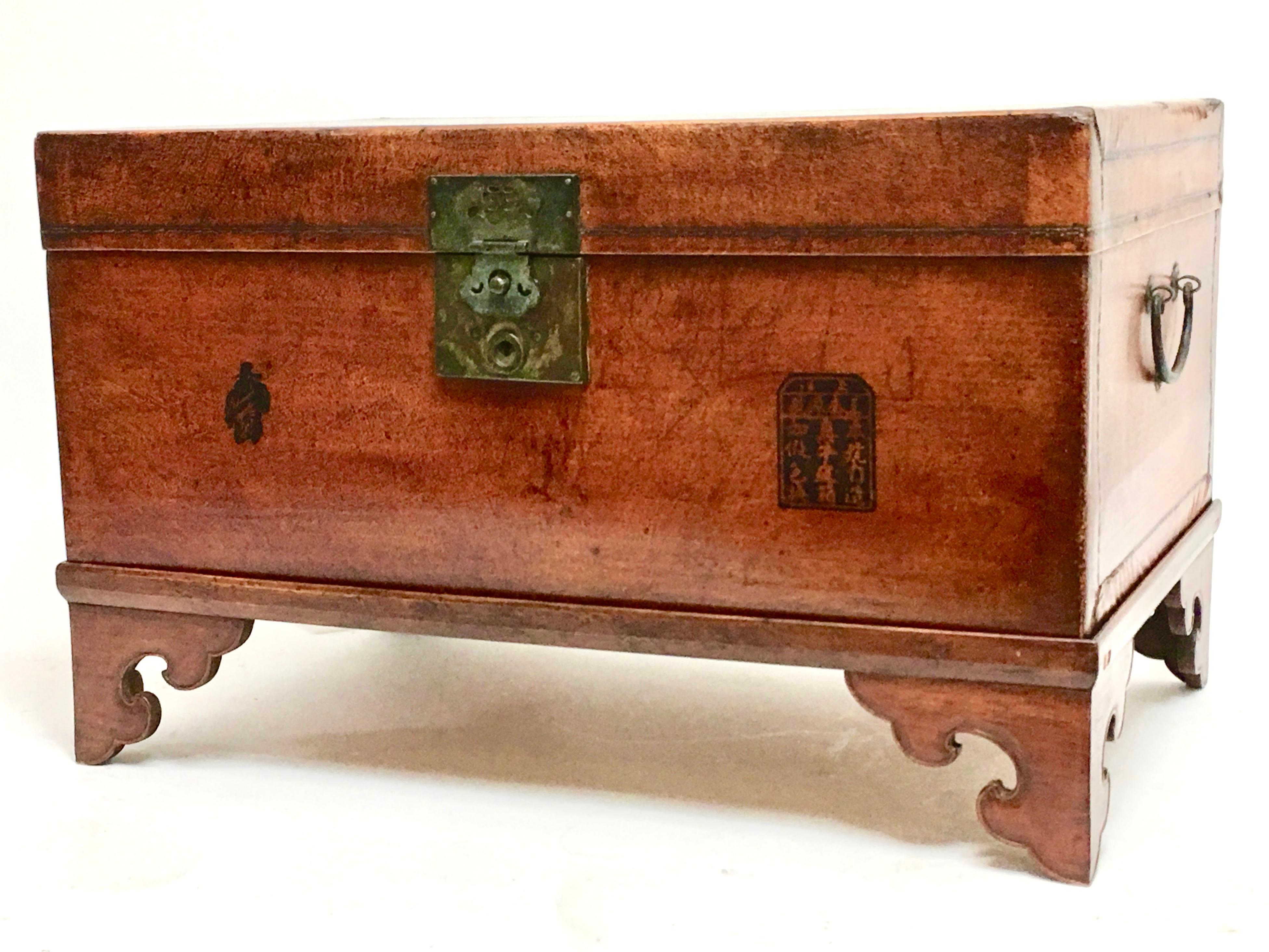 Leather Pig Skin Trunk on Stand Coffee Table 5