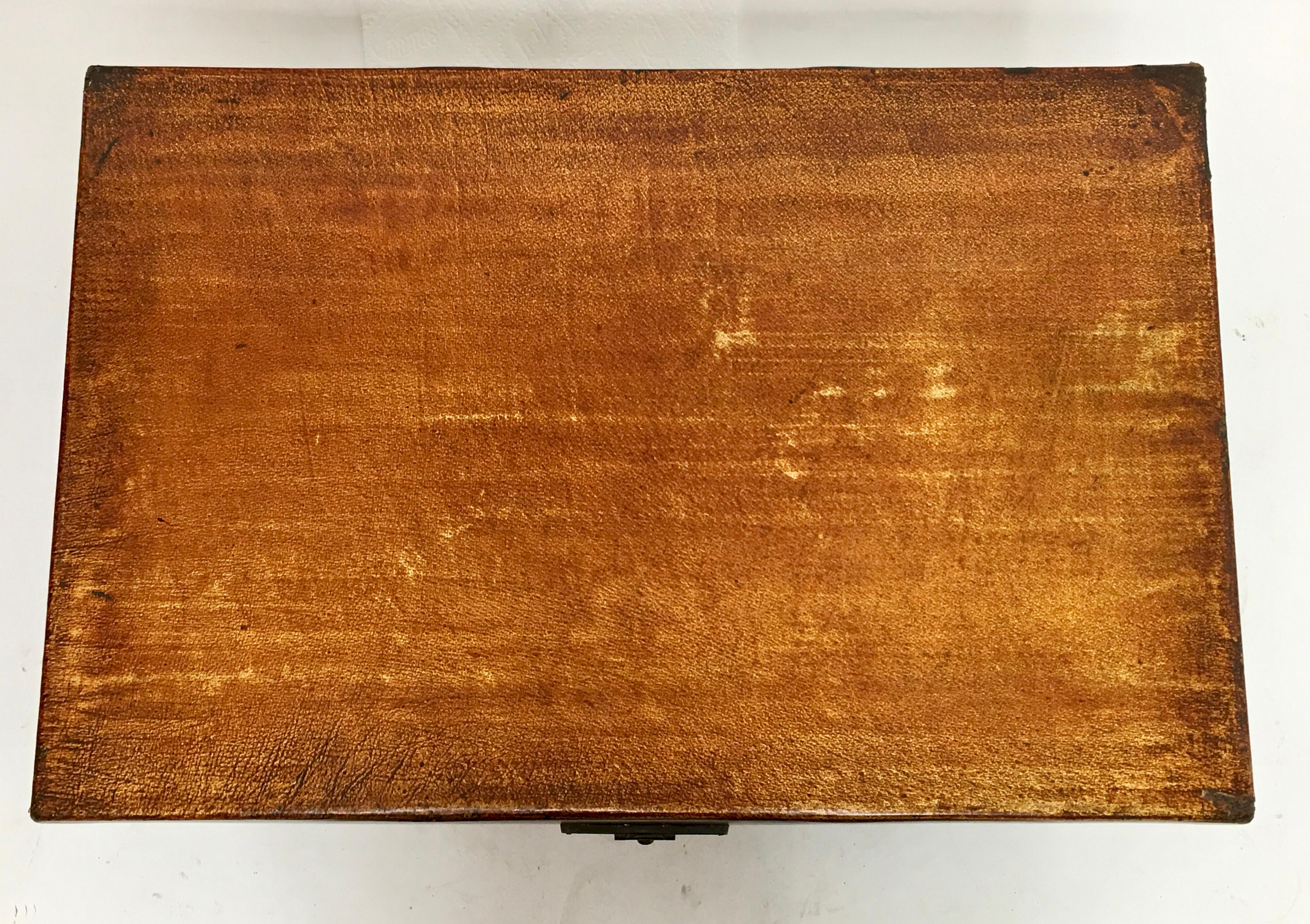 Leather Pig Skin Trunk on Stand Coffee Table In Good Condition In San Francisco, CA