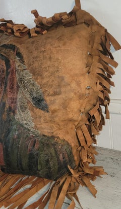 Leather Pillow W/ Navajo Chief