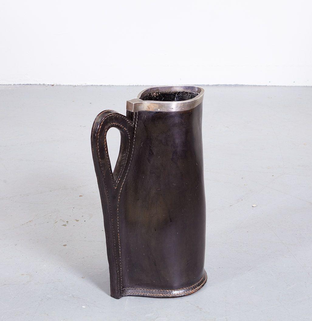 Leather Pitcher with Silver Rim 2