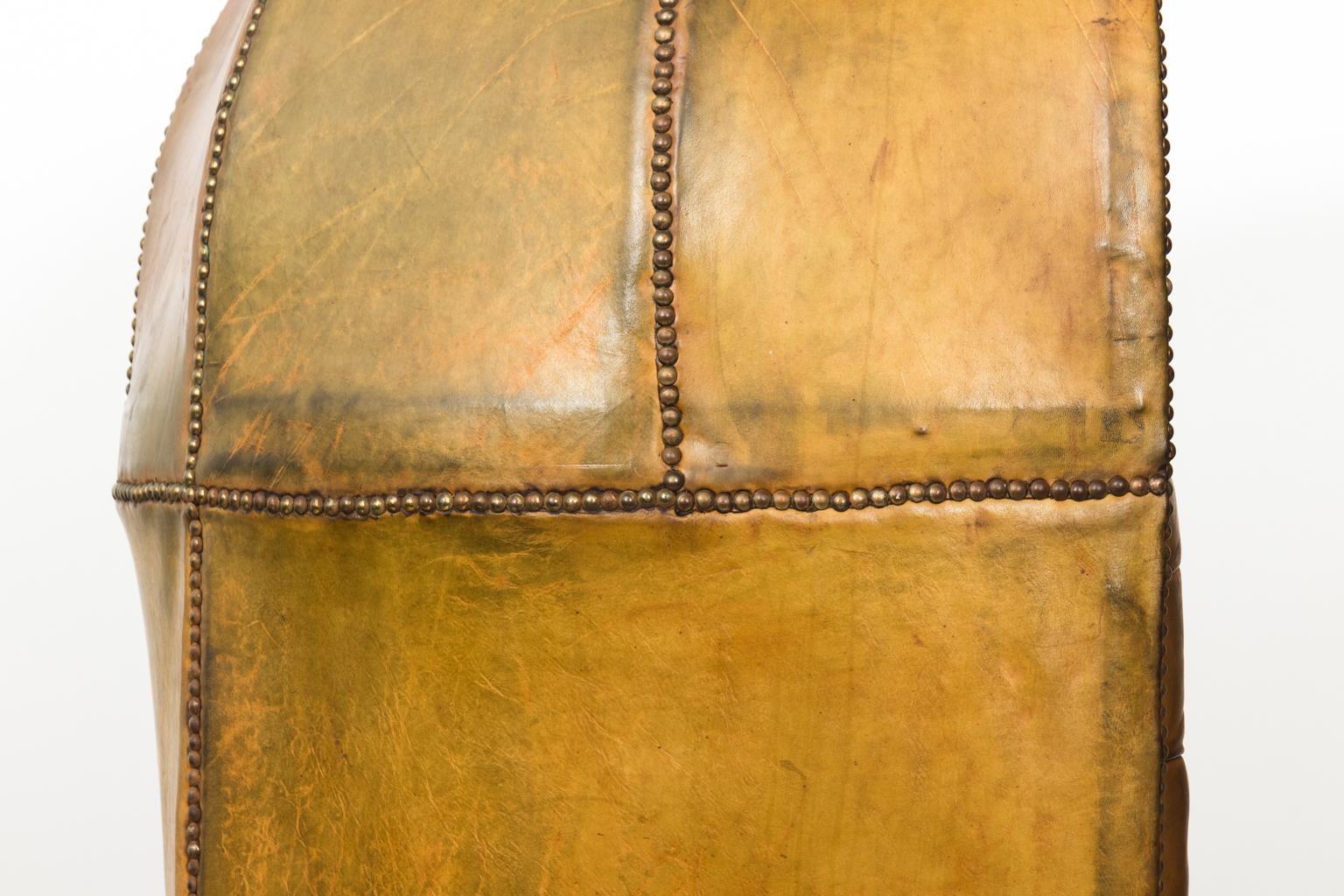Brass Leather Porter's Chair