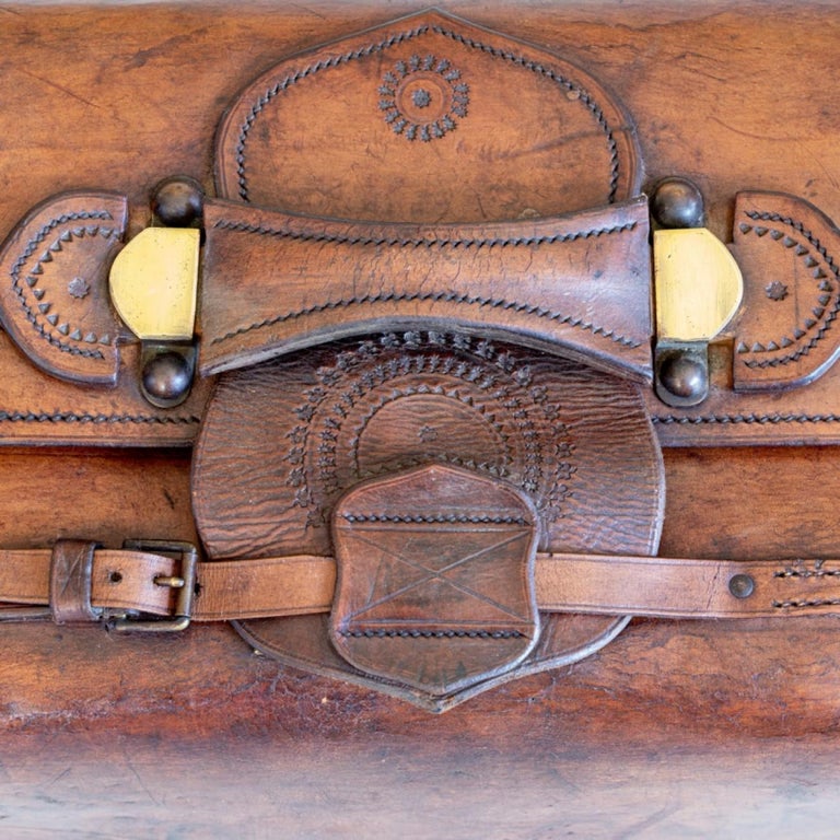 Leather Portmanteau Travelling Bag by William Bisset of Dundee, circa 1870