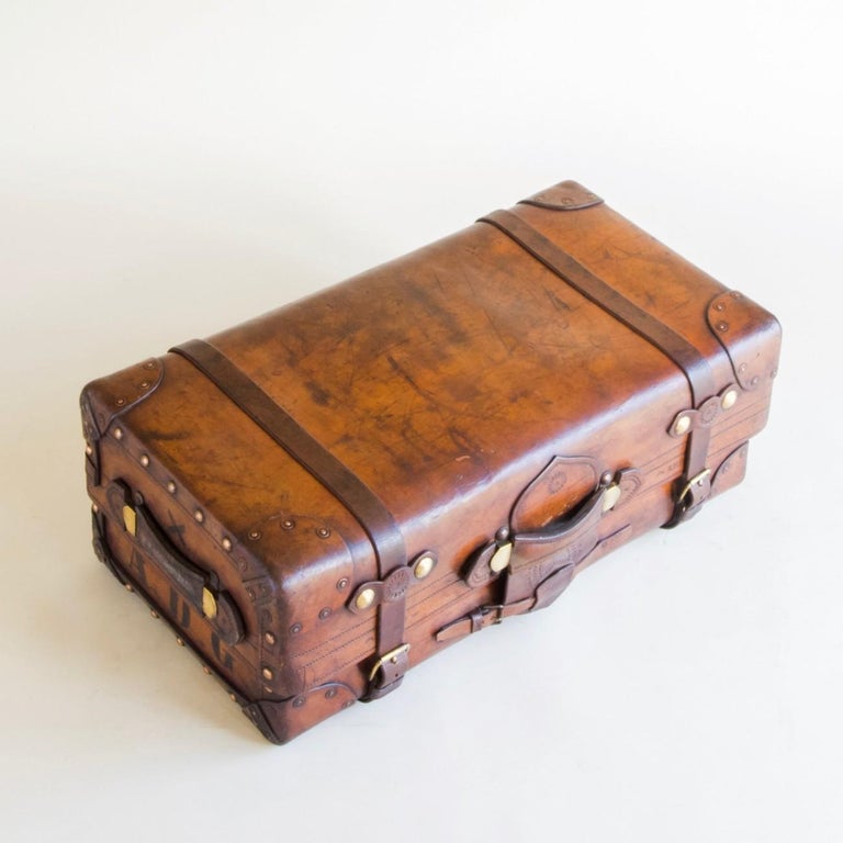 Leder-Portmanteau-Reisetasche von William Bisset aus Dundee:: um 1870 im  Angebot bei 1stDibs