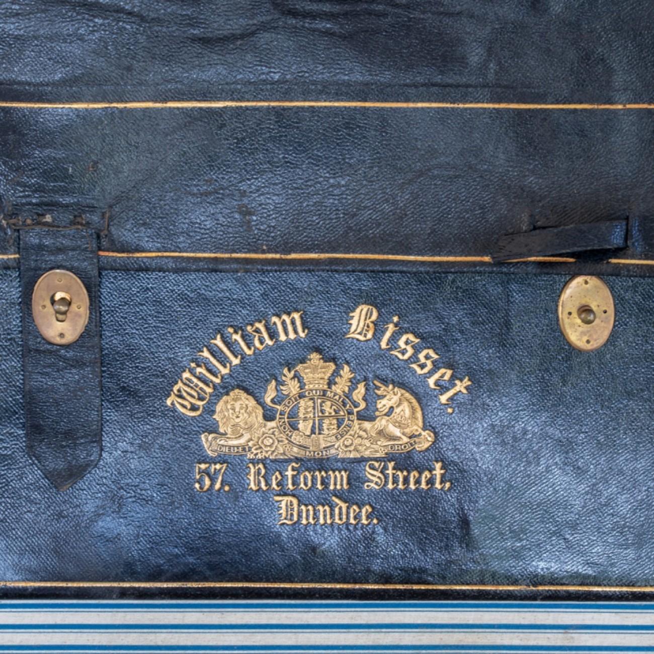 Sac de voyage Portmanteau en cuir par William Bisset de Dundee:: vers 1870 1