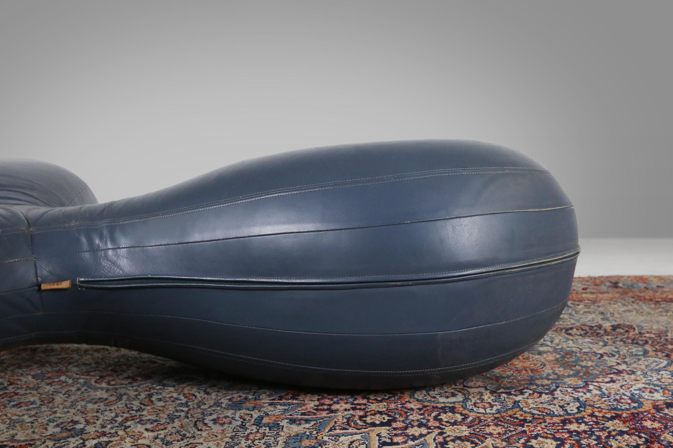 Leather pouf by Lowie Vermeersch for Durlet For Sale 5