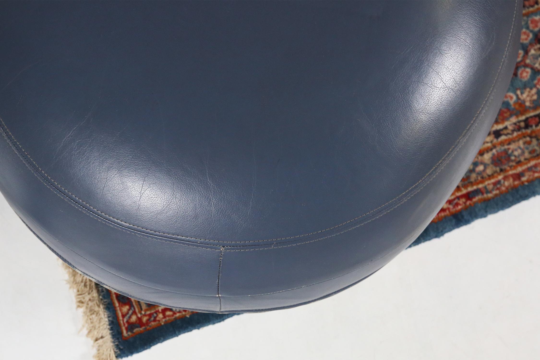 Leather pouf by Lowie Vermeersch for Durlet For Sale 9