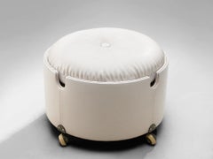Leather Pouf by Luigi Massoni for Poltrona Frau