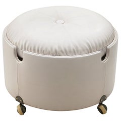 Leather Pouf by Luigi Massoni for Poltrona Frau