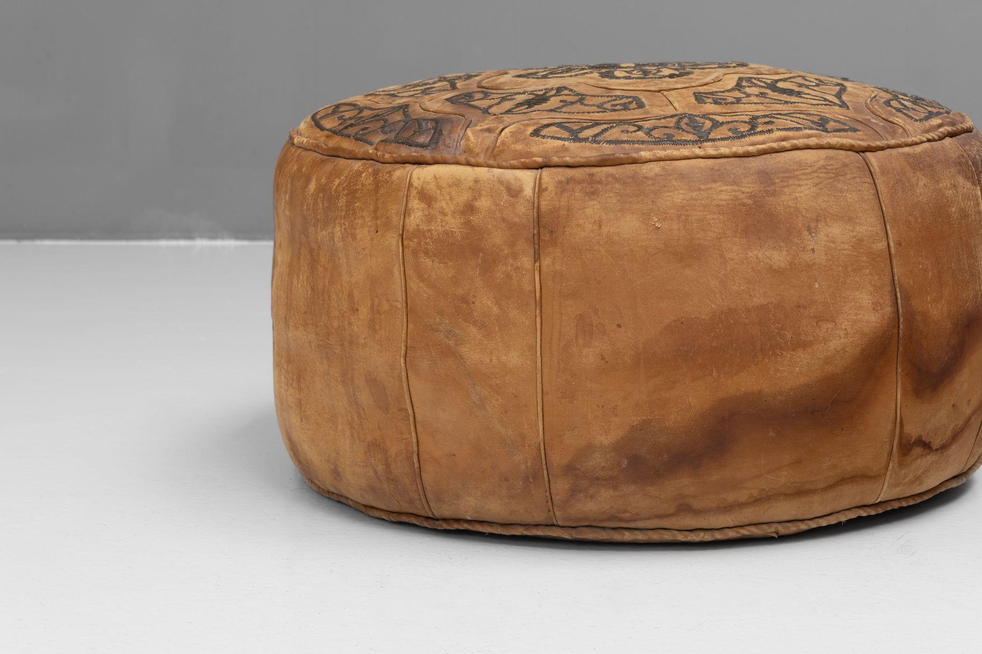Leather Pouffes For Sale 3