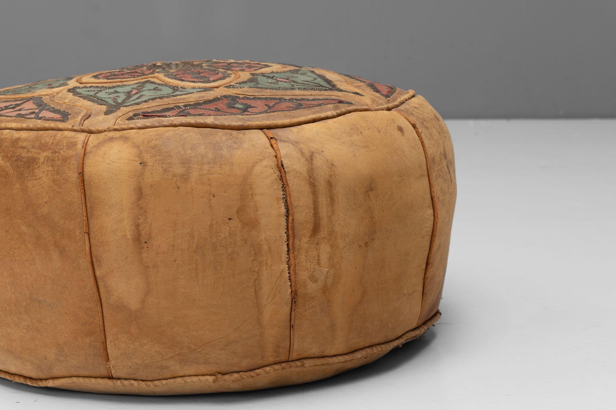 Leather Pouffes For Sale 4