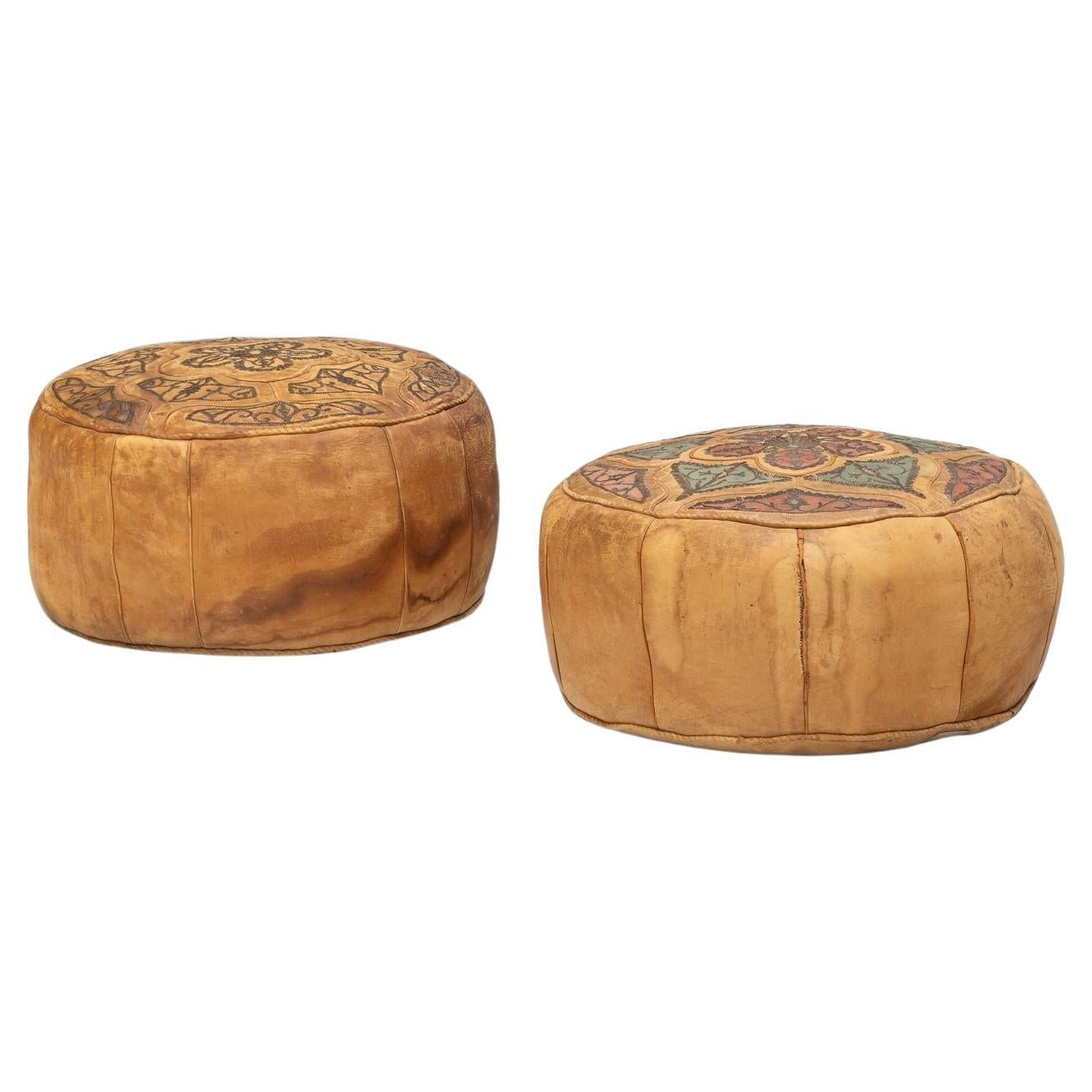 Leather Pouffes For Sale