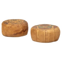 Leather Pouffes