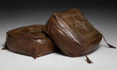 Leather Pouffes, Morocco circa 1960