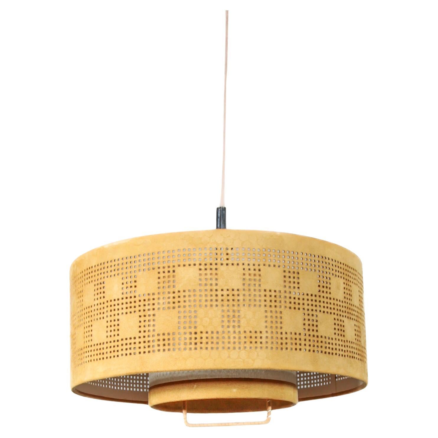 Leather Pull Pendant by Charlotte Wawer for Home Lighting, Germany, 1970s For Sale