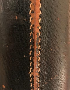 Leather Pyramid Shape Single Lamp, Spain, Midcentury