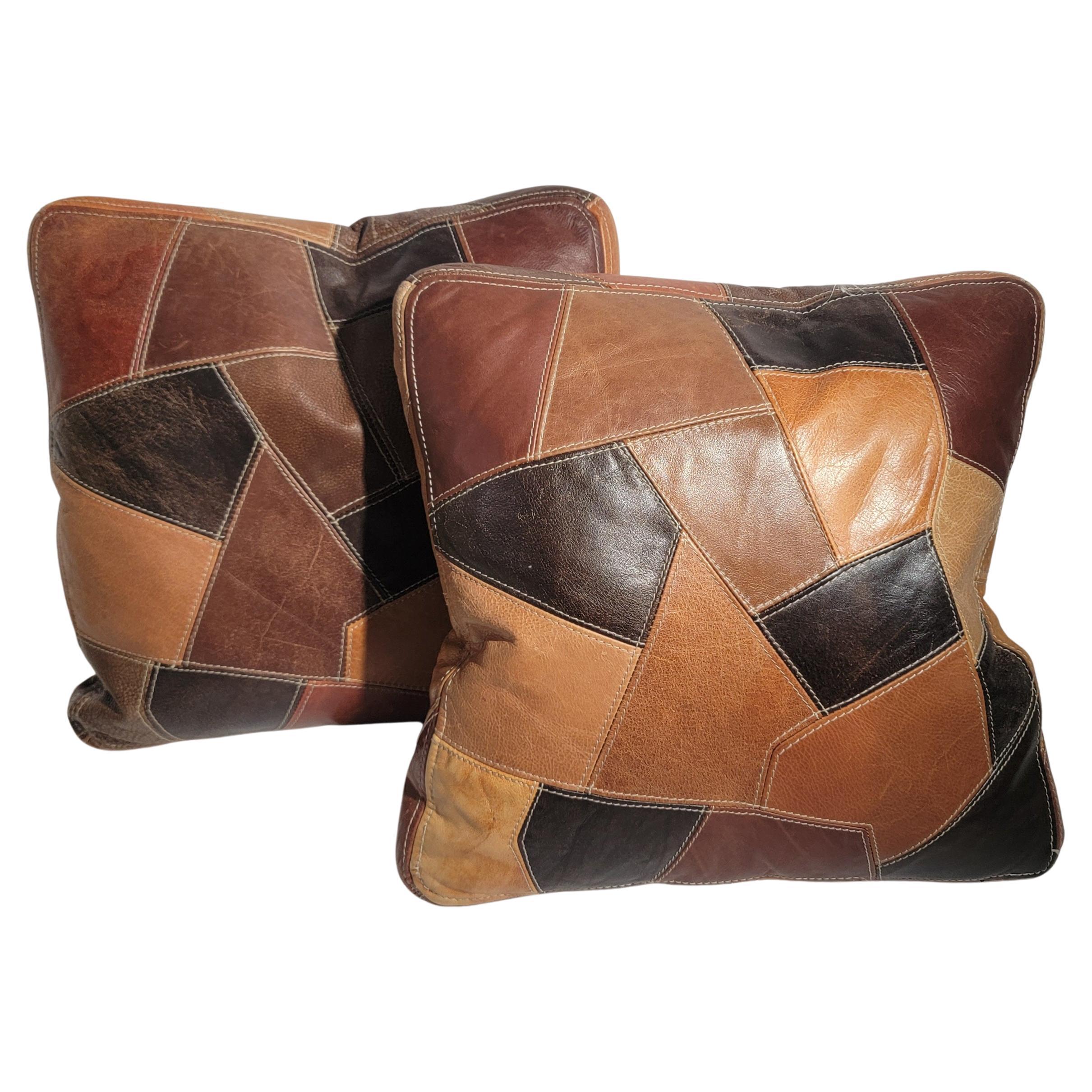 Leather Quilted Seat Cushions-Pair pillows