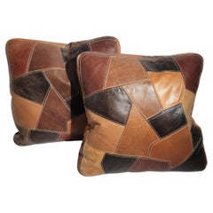 Leather Quilted Seat Cushions-Pair pillows