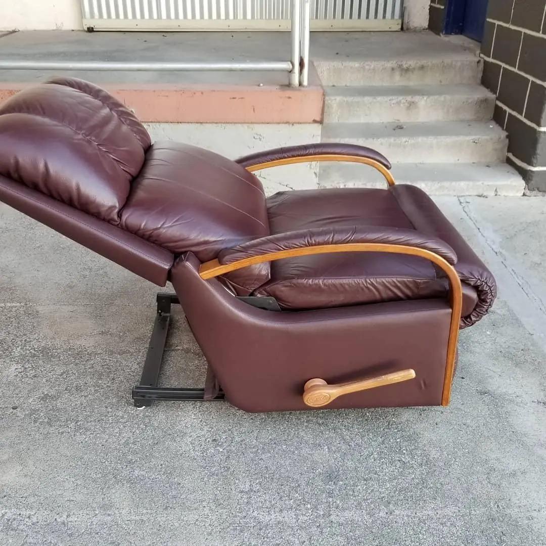 Mid-Century Modern Leather Recliner by La-Z-Boy Lounge Chair