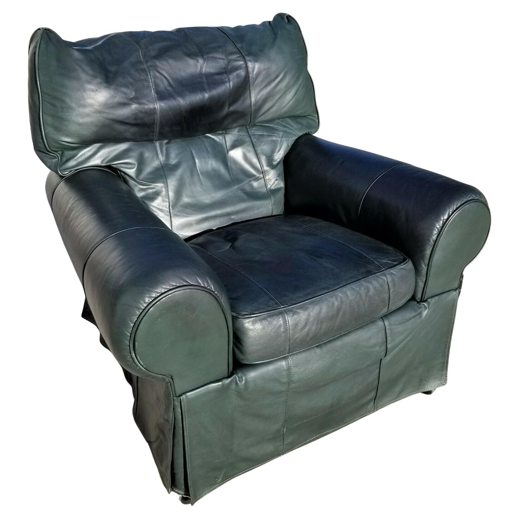 Leather Recliner Lounge Club Chair by Leathercraft For Sale