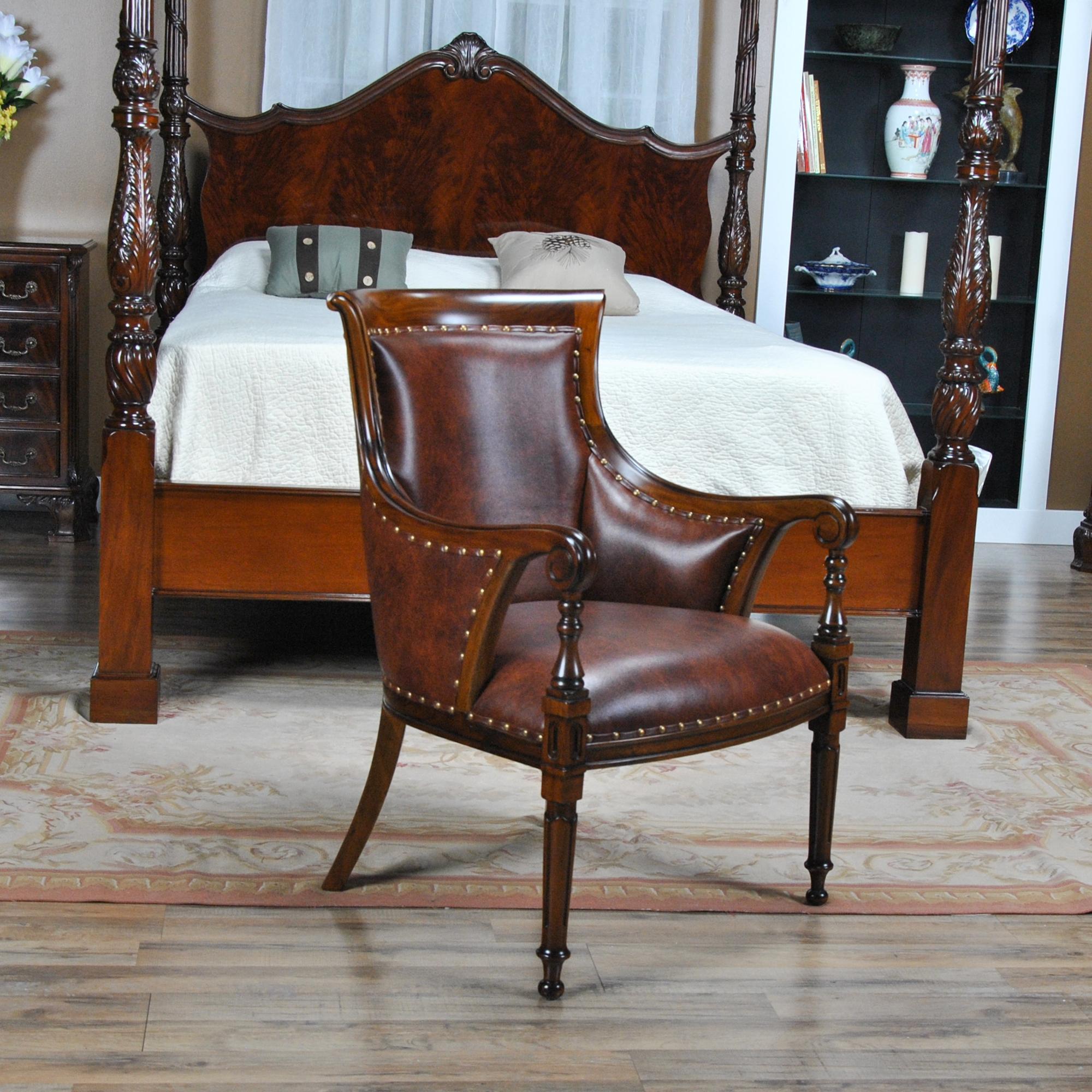 Leather Regency Chair For Sale 3
