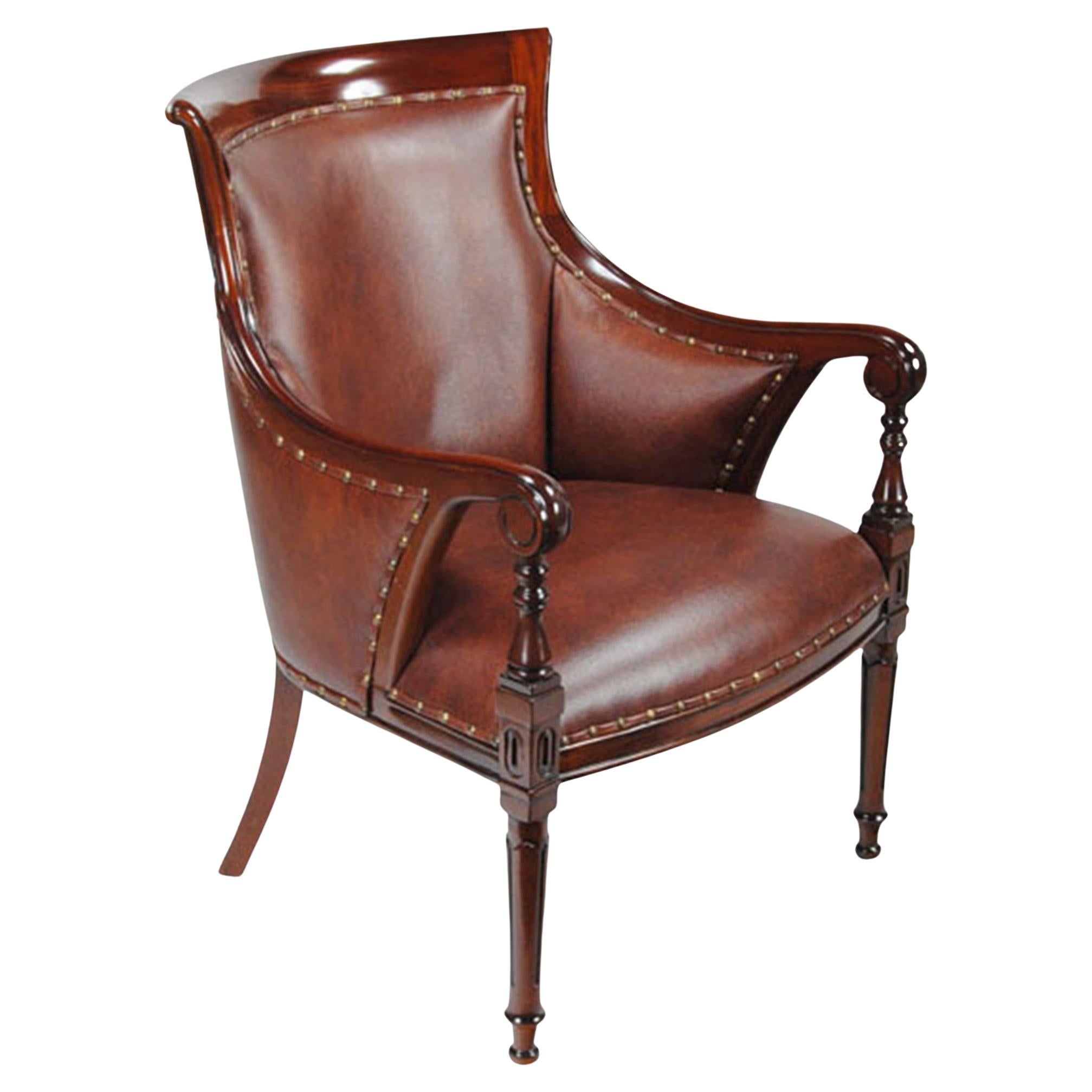 Leather Regency Chair For Sale