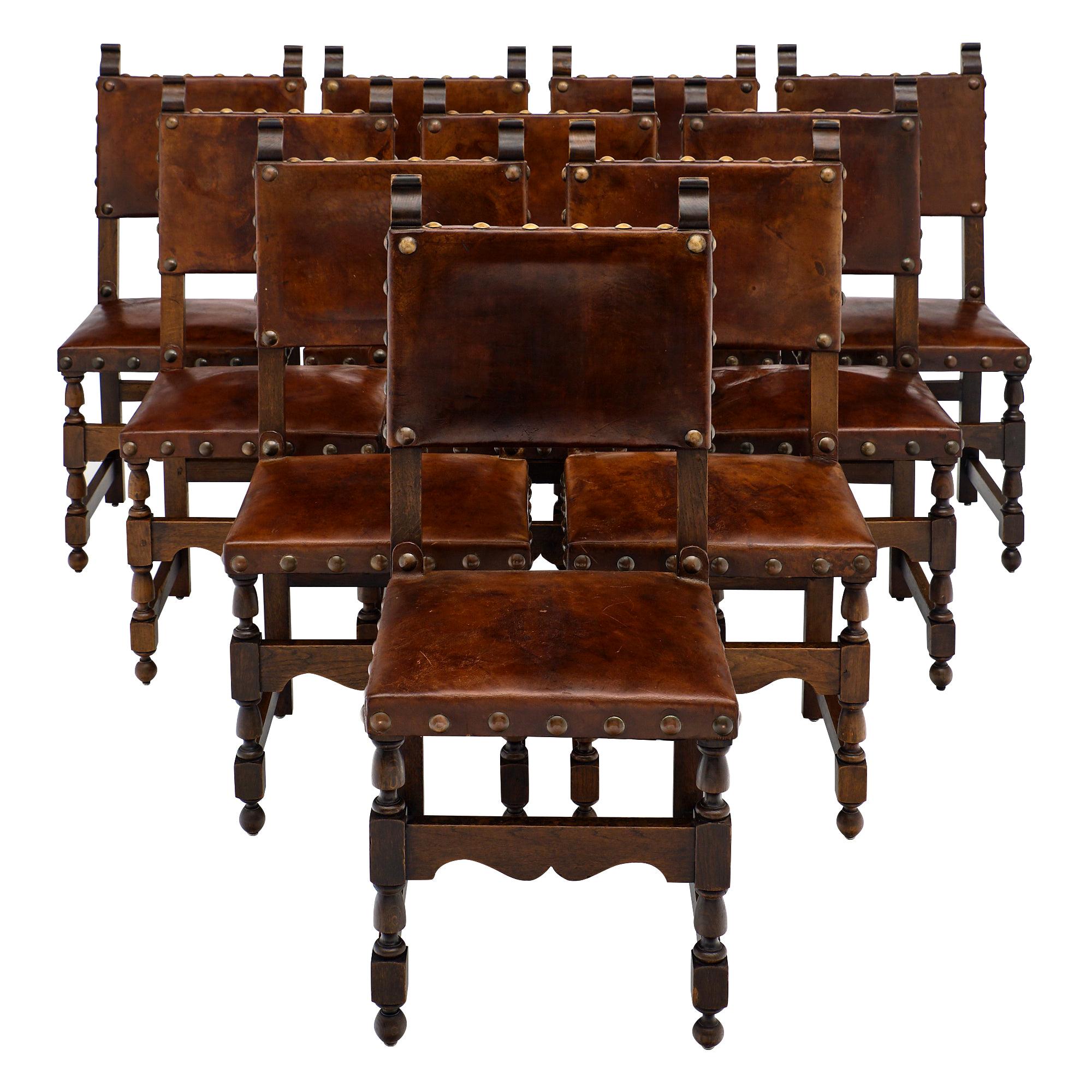 Leather Renaissance Style Dining Chairs