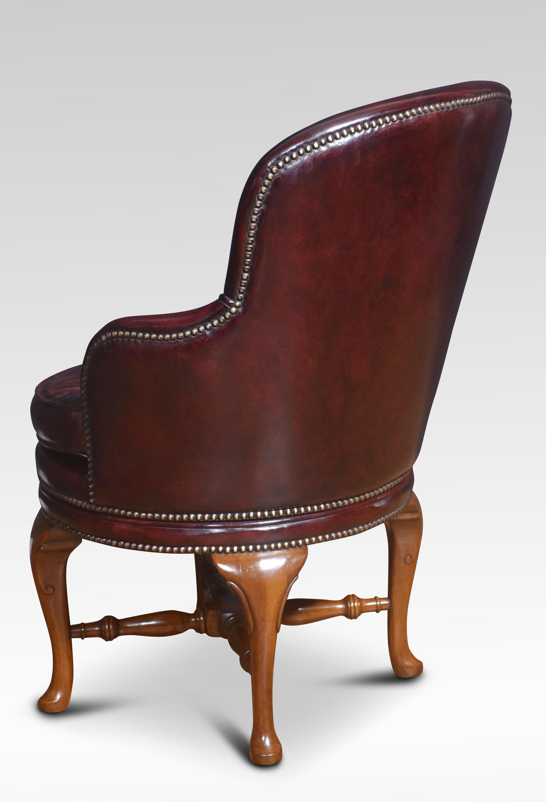 Leather revolving library tub chair For Sale 1