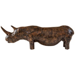 Vintage Leather Rhino by Dimitri Omersa